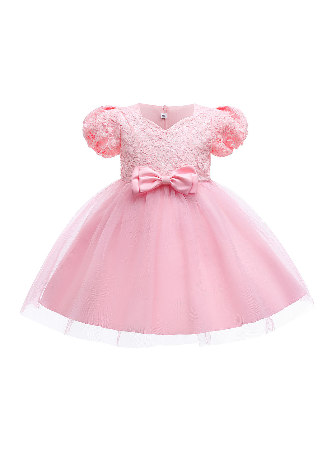 StyleCast Girls Pink Puff Sleeve Balloon Dress