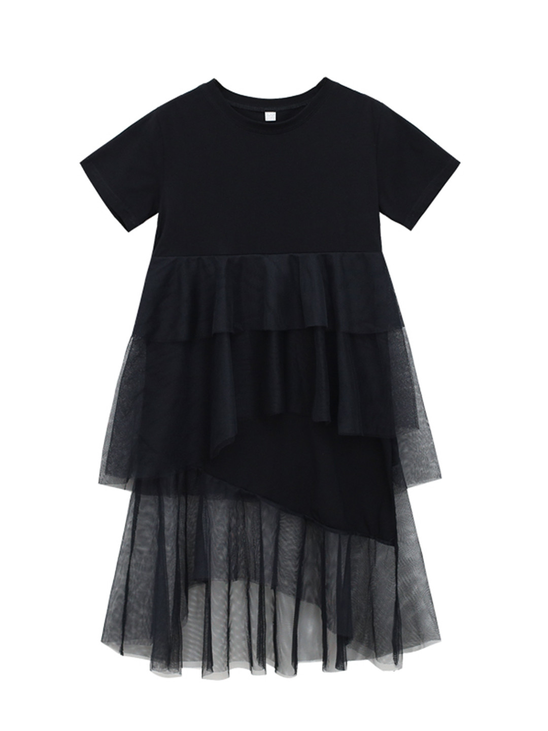StyleCast Black Cotton Layered Flared Fit & Flare Maxi Dress