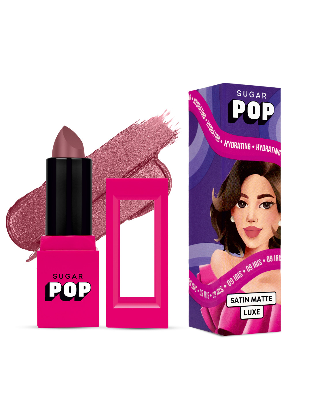 SUGAR POP Luxe Satin Matte Bullet Lipstick - 3g - Iris 09