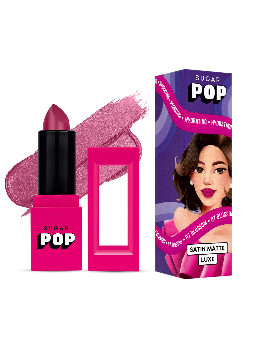 SUGAR POP Luxe Satin Matte Bullet Lipstick - 3g - Blossom 07