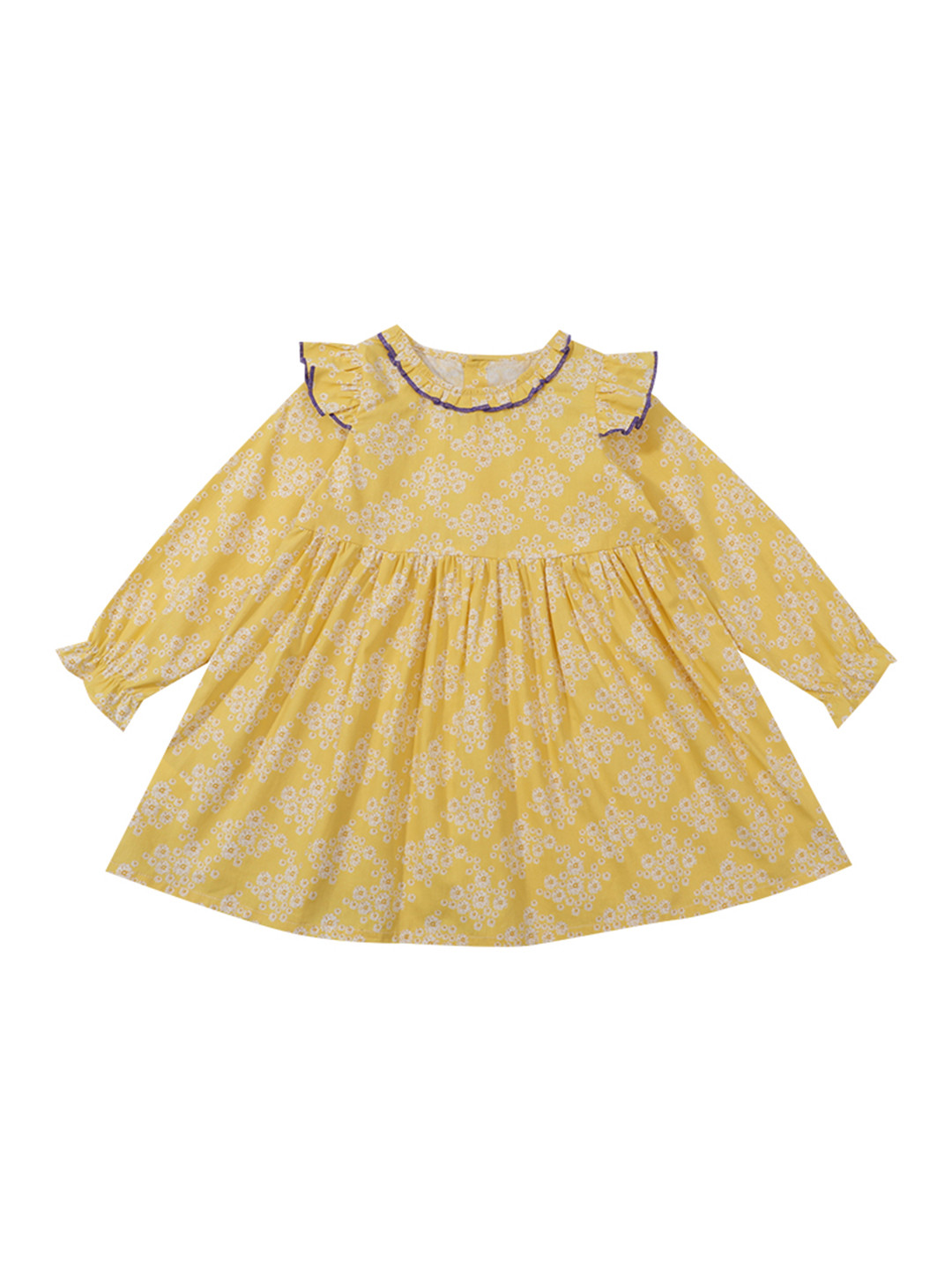 StyleCast Yellow Bohemian Printed Cotton Flared A-Line Dress