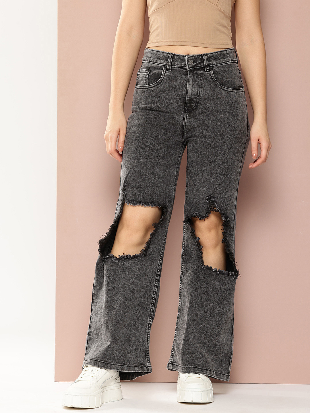 Harvard Women Distressed Regular Fit Jeans