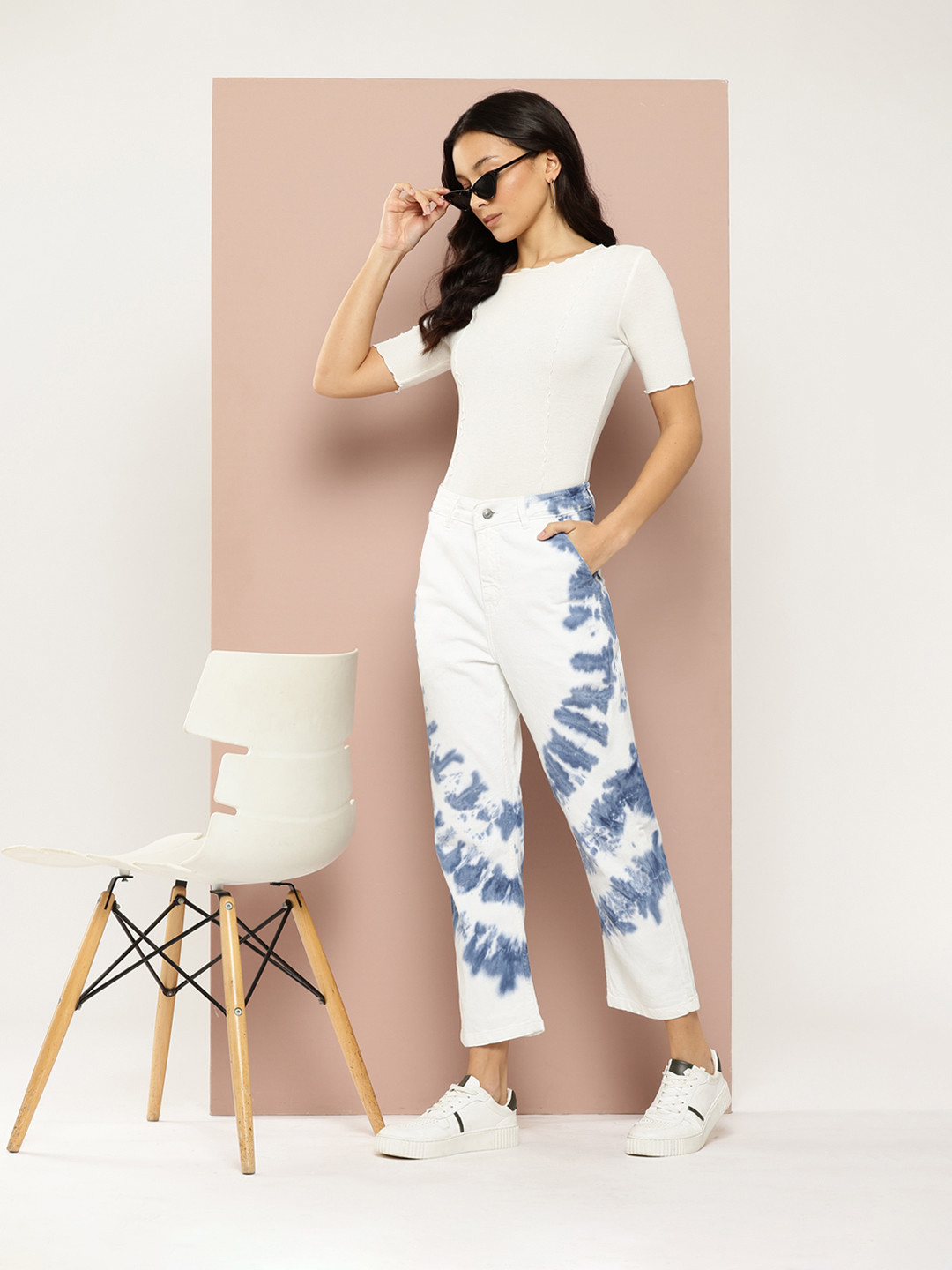 Harvard Women Straight Fit Tie & Dye Effect Jeans