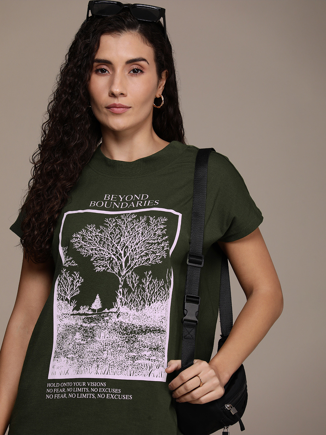 The Roadster Life Co. Printed Extended Sleeves Boxy T-shirt