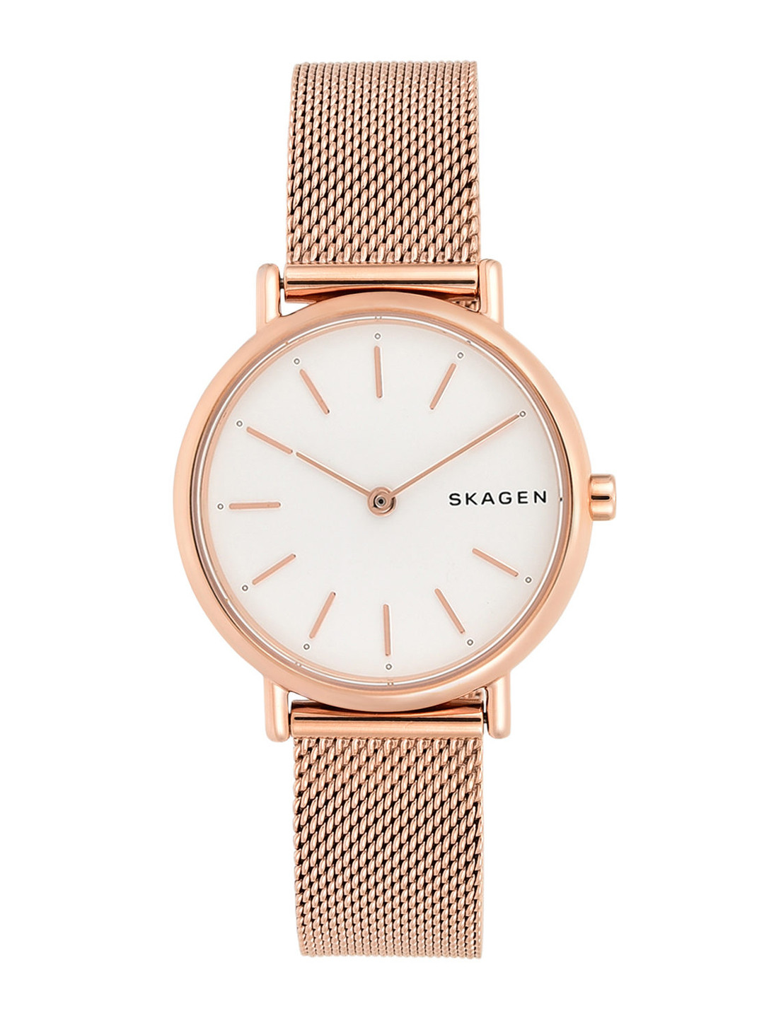 SKAGEN Women White & Rose Gold-Toned Analogue Watch