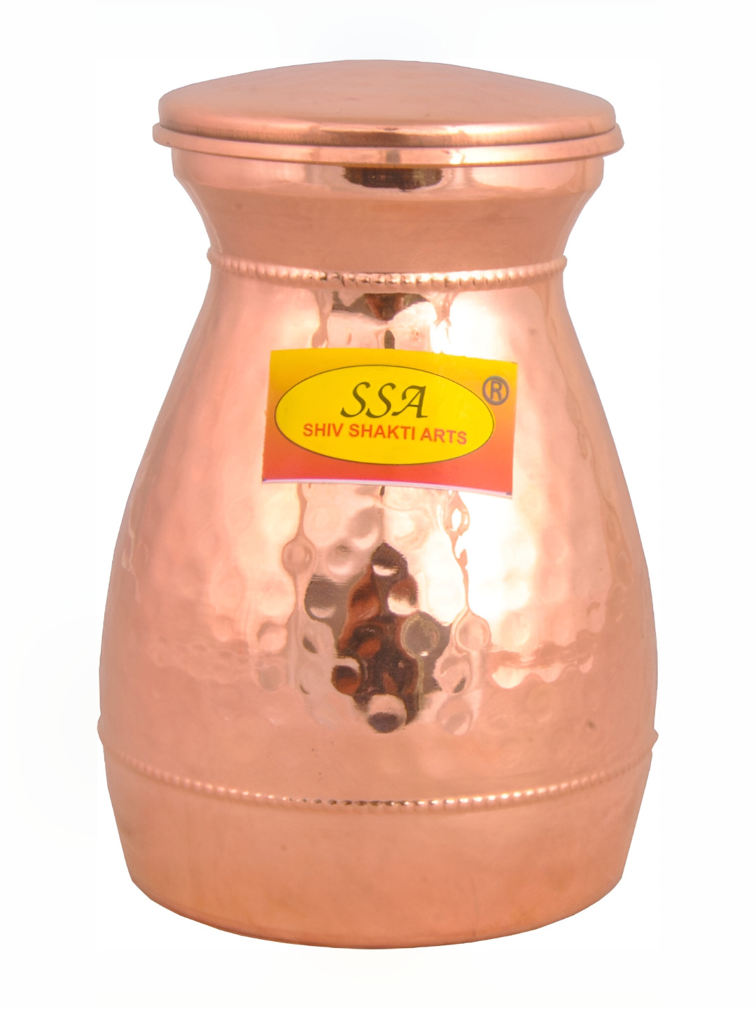 Shivshakti Arts Solid Copper Spill Proof Water Bottle - 750ml