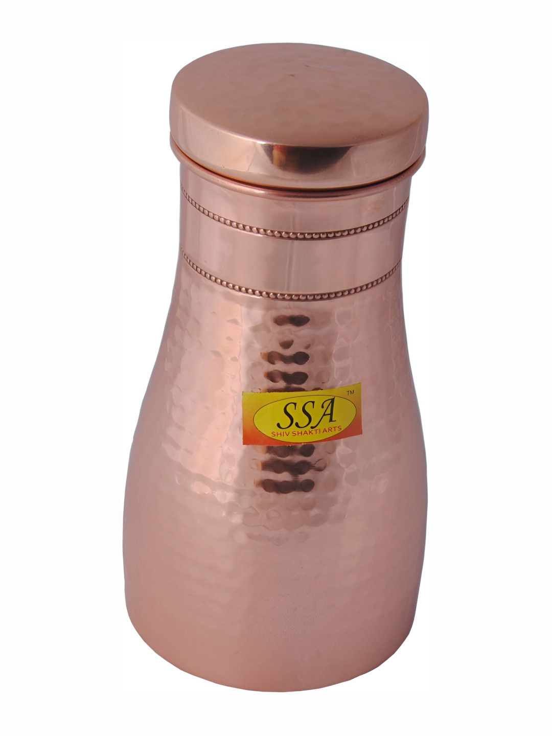 Shivshakti Arts Solid Copper Single Wall Vacuum Water Bottle - 1L