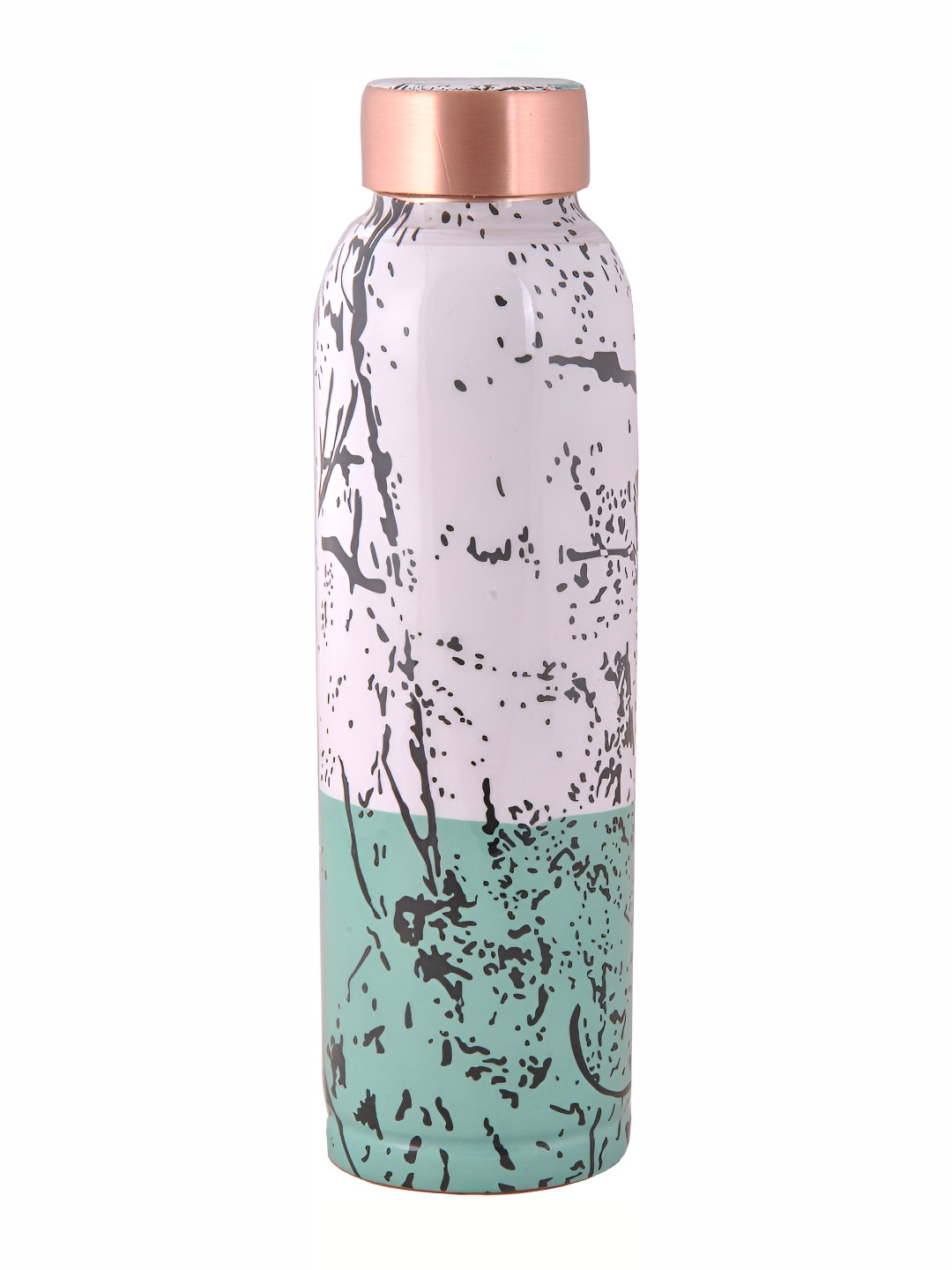Shivshakti Arts Green Colourblocked Copper Spill Proof Water Bottle - 1.05L