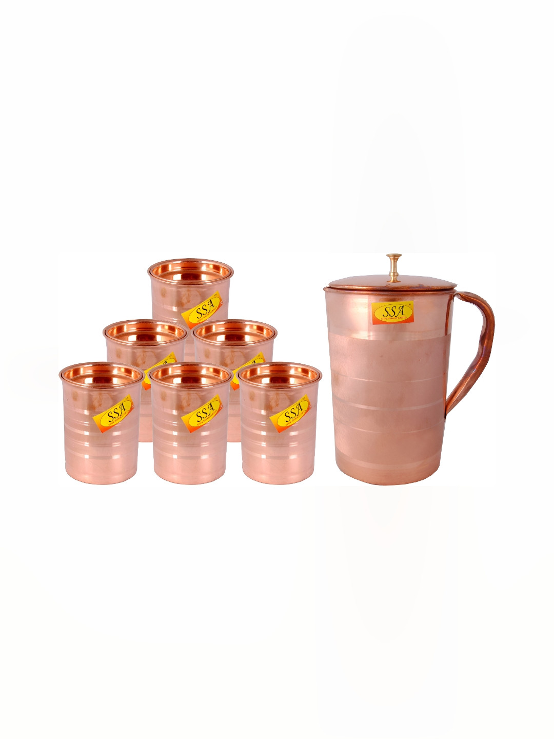 Shivshakti Arts Brown 7 Pieces Jug & Glass Set