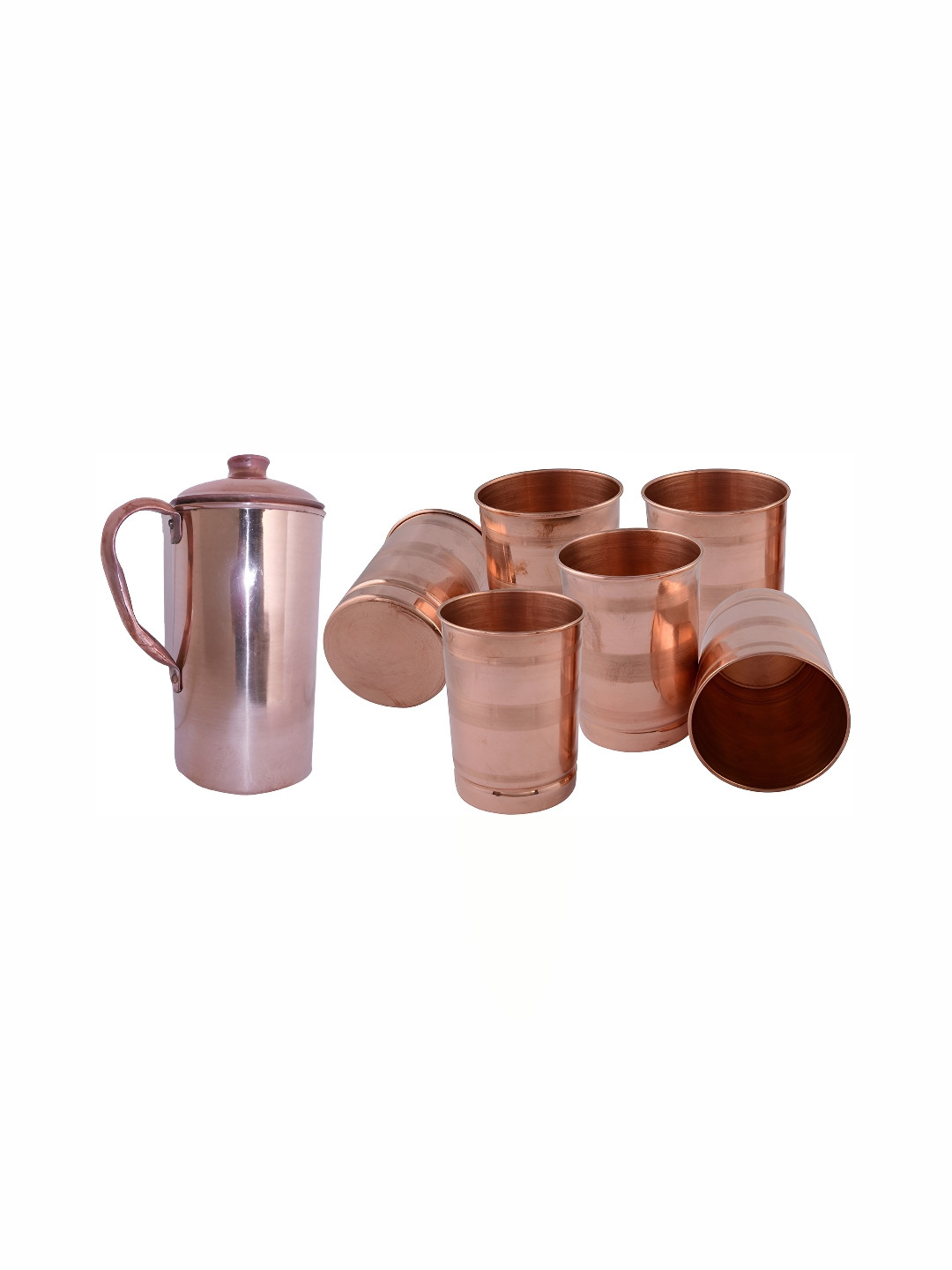 Shivshakti Arts 7 Pieces Copper Jug & Glass Set Core