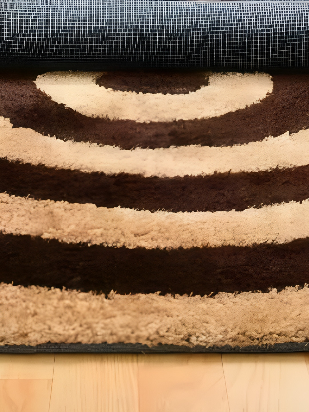 Shopgallery Brown & Beige Geometric 55 cm x 1.39 m Hand Tufted Anti Slip Floor Runner