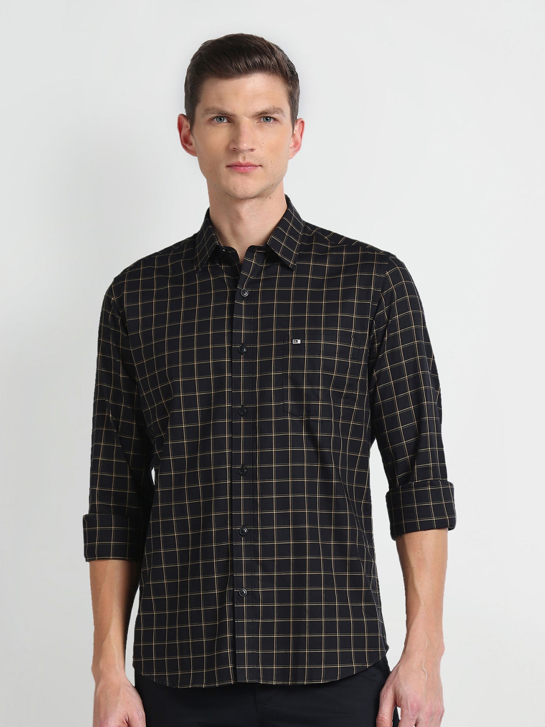 Arrow Sport  Slim Fit Graph Checked Twill Weave Pure Cotton Casual Shirt