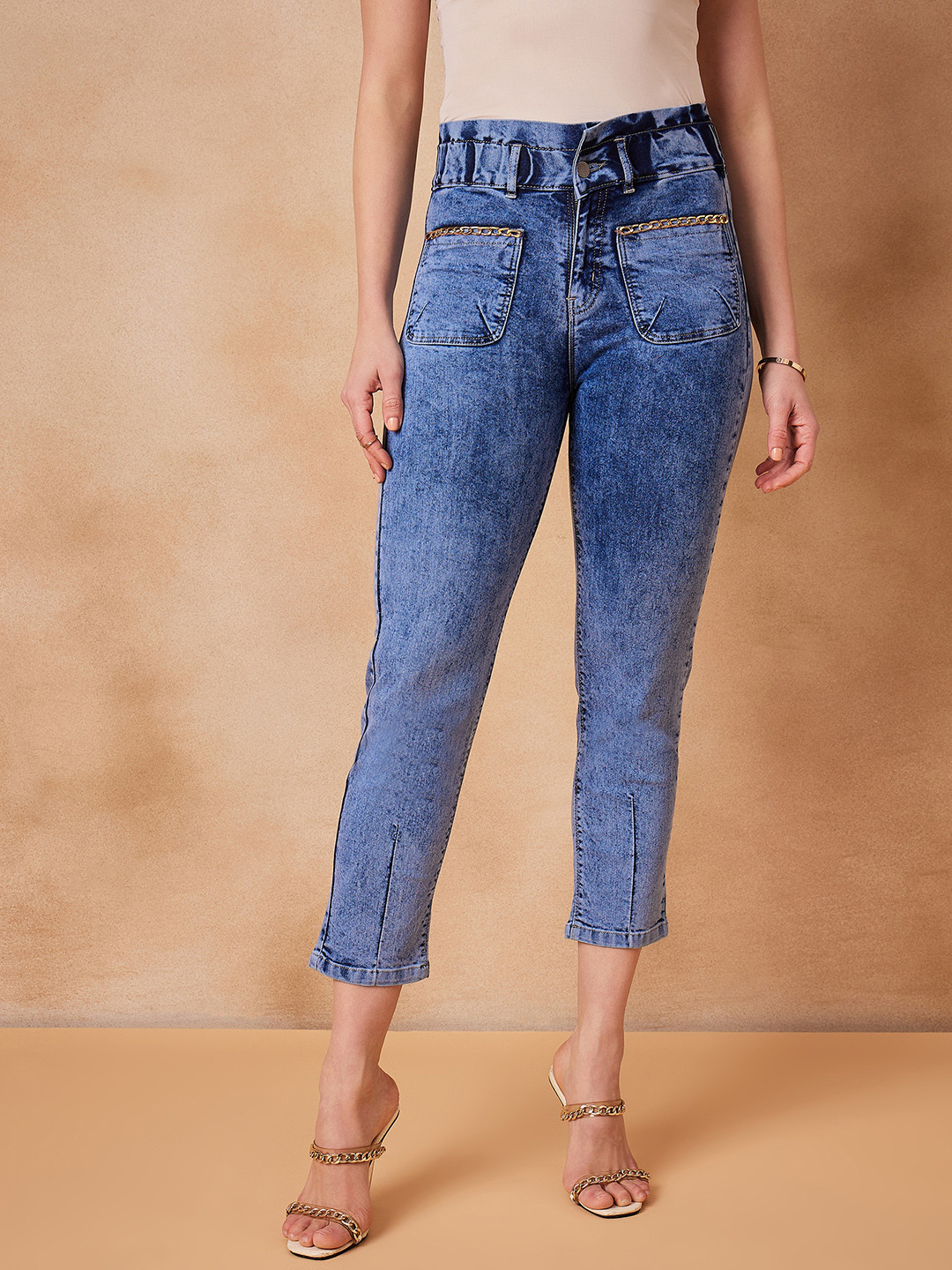 STYLECAST X KASSUALLY Women High-Rise Heavy Fade Clean Look Stretchable Jeans