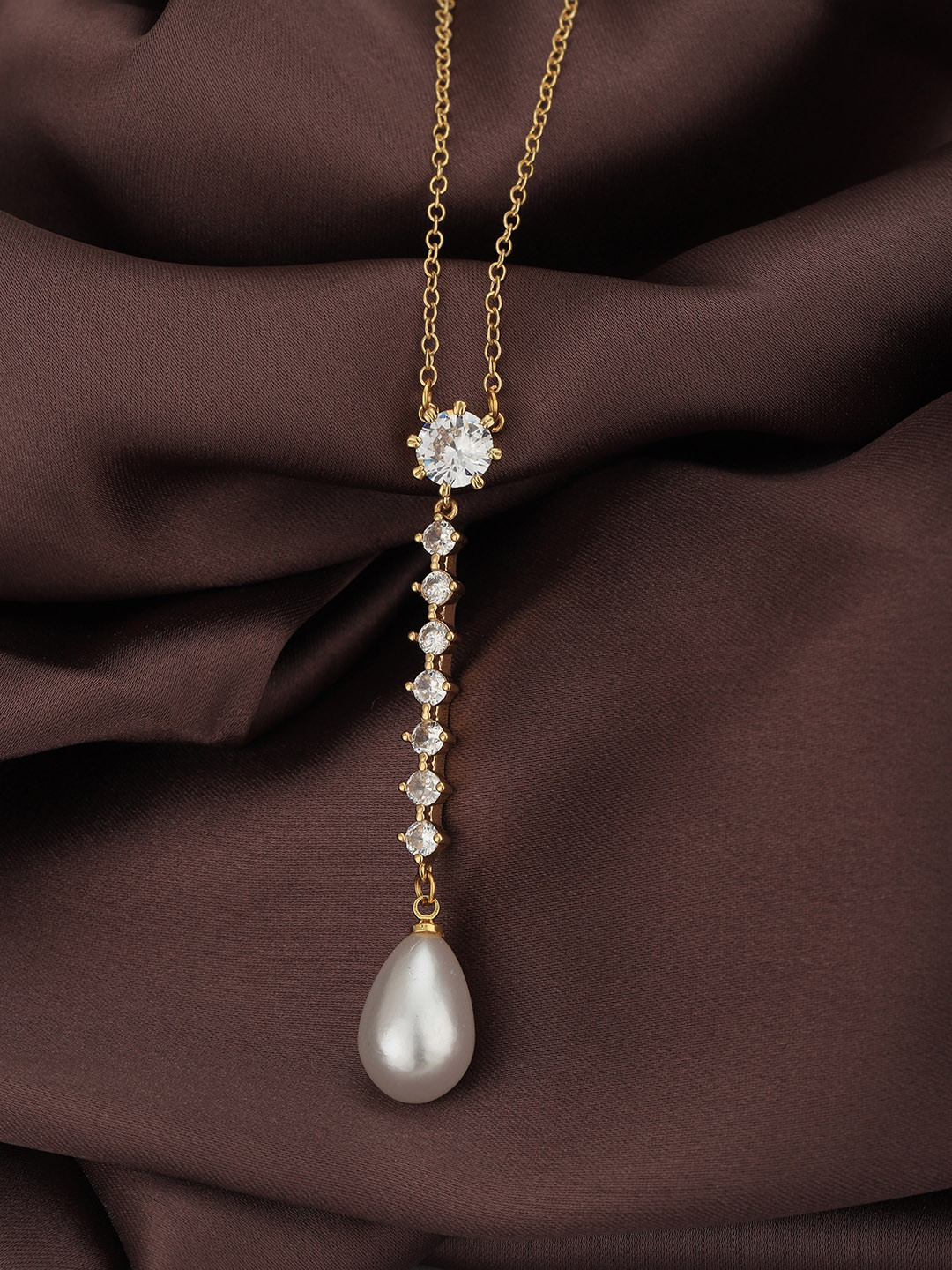 Carlton London Premium Gold-Plated Pearl Necklace