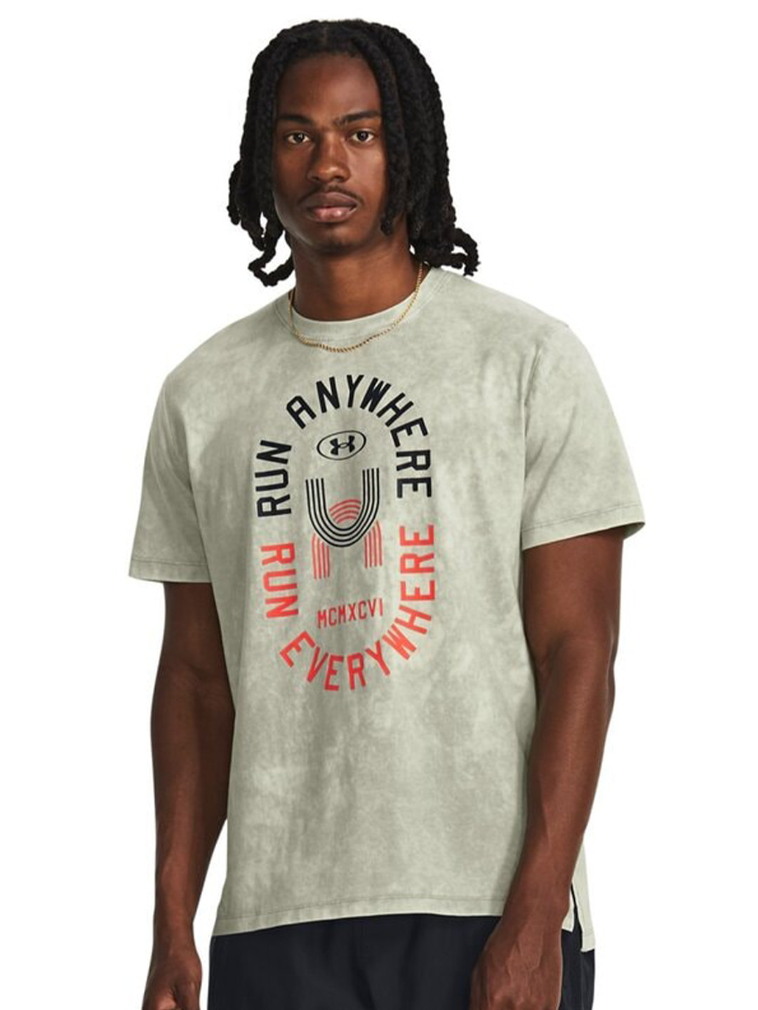 UNDER ARMOUR Run Everywhere Printed Round Neck Slim Fit T-Shirts
