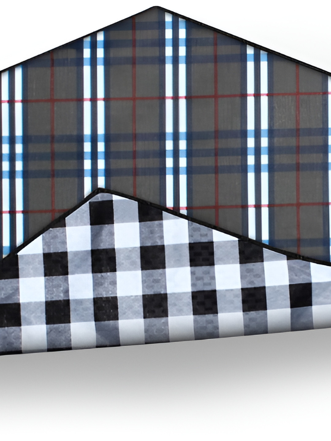 Stylista Blue & Black Checked Waterproof Rectangular Reversible Bed Server Mat