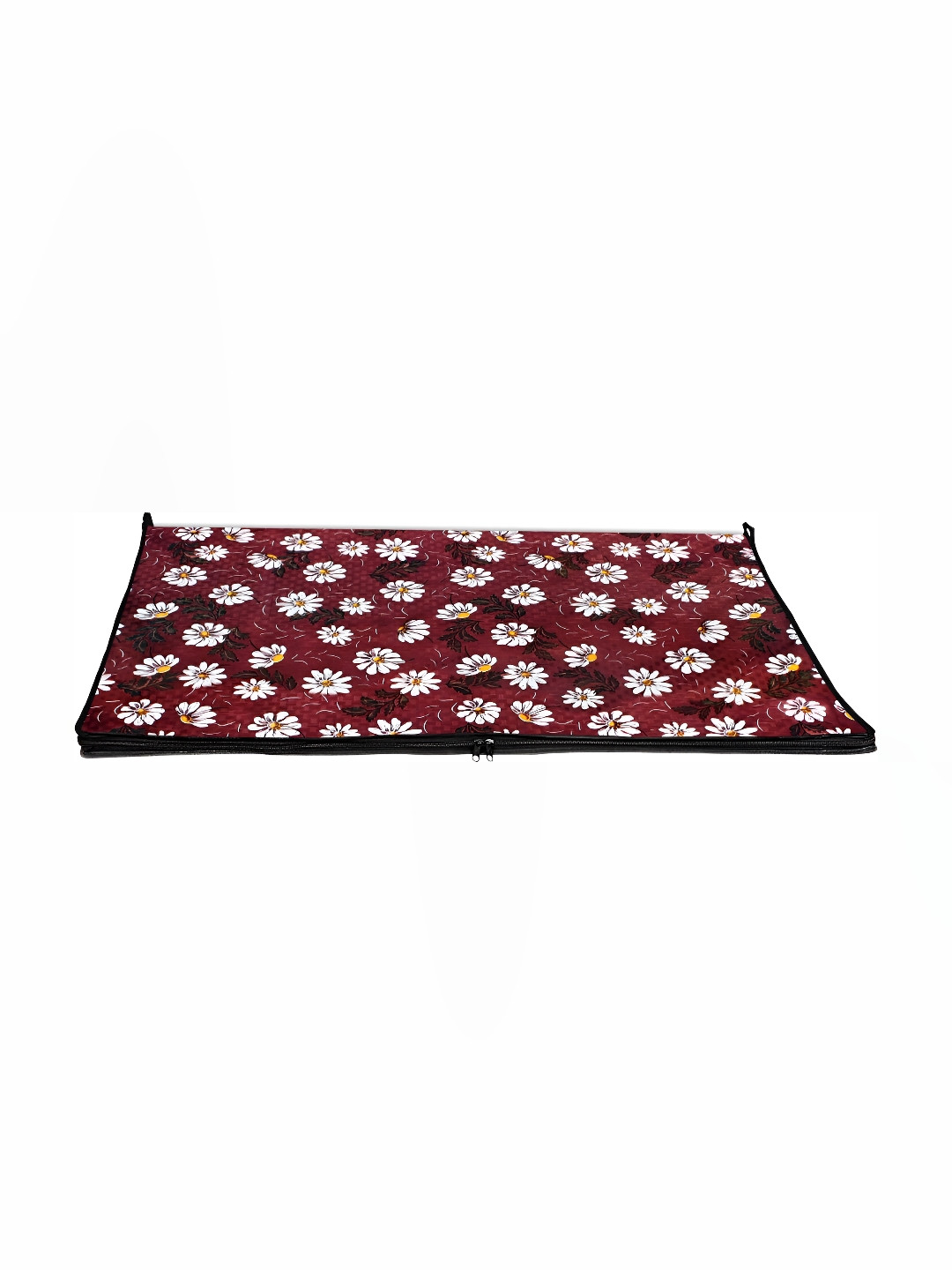 Stylista Maroon & White Floral Bed Server Mat with Zipper Table Placemats