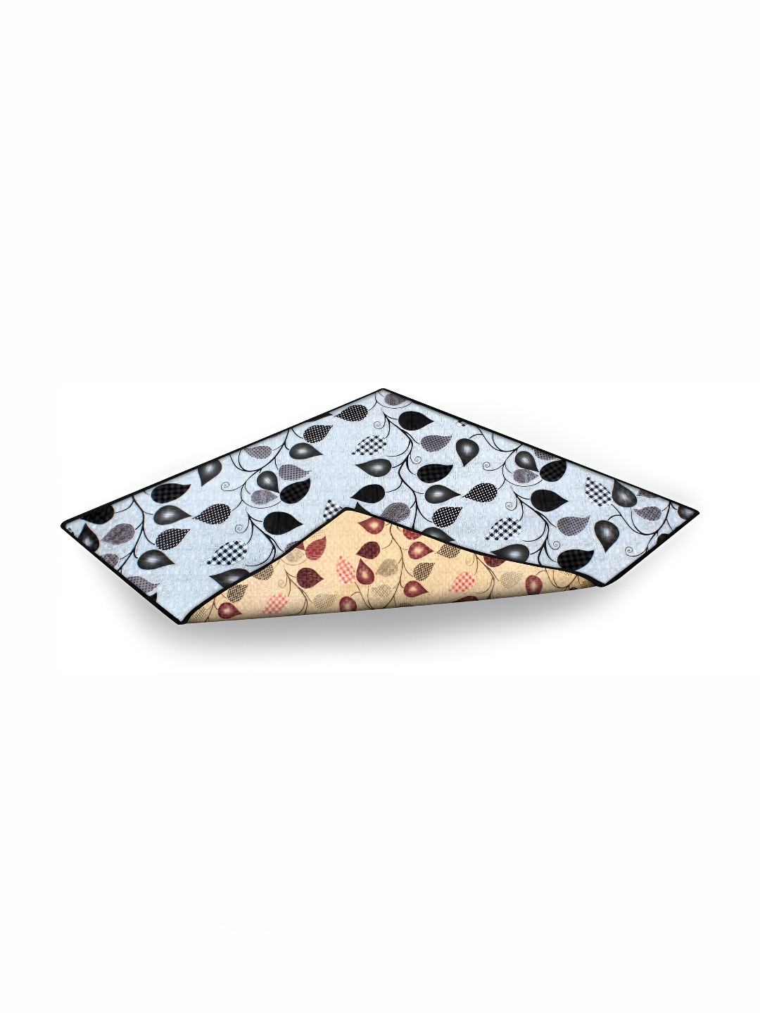 Stylista Grey & Black Floral Reversible Bed Server Mat Table Placemats
