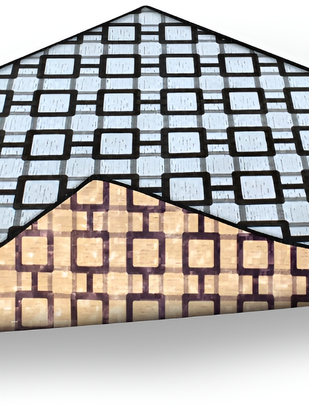 Stylista Blue & Beige Geometric Rectangular Reversible Table Place Mats