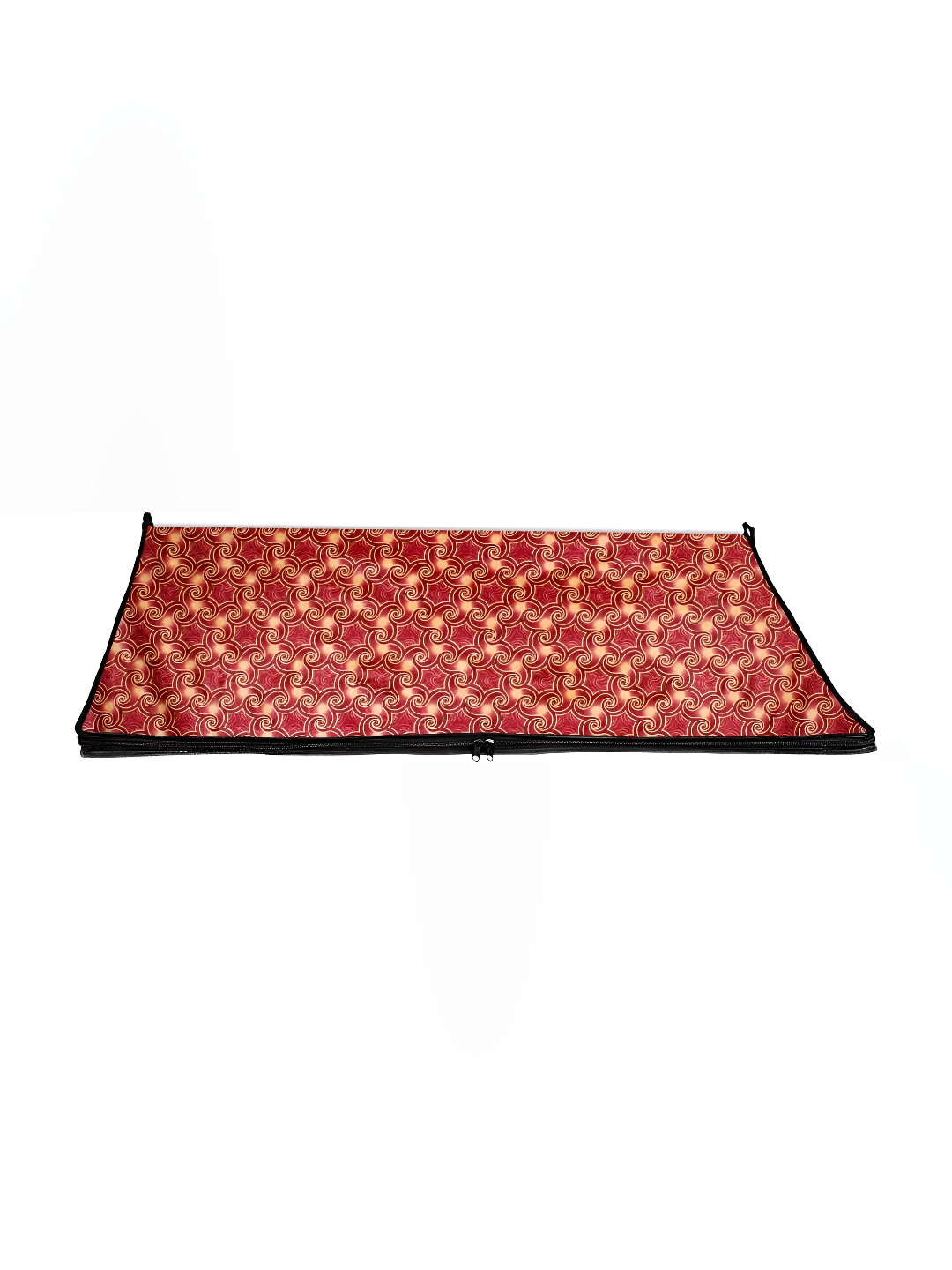 Stylista Red & Yellow Ethnic Motif Rectangular Bed Server Mat with Zipper