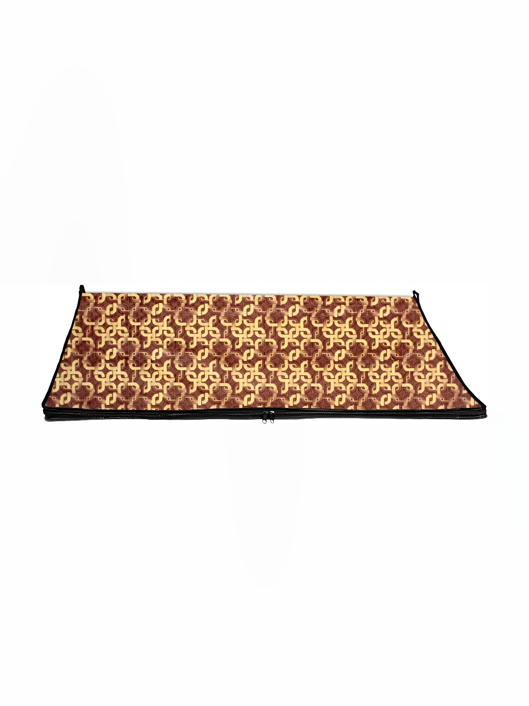 Stylista Brown & Yellow Geometric Rectangle Bed Server Mat with Zipper
