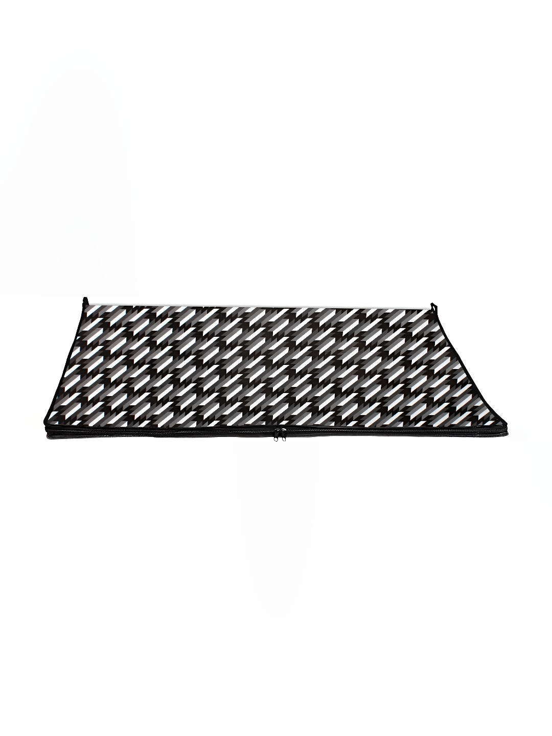 Stylista Black & Grey Geometric Printed Floor Mat