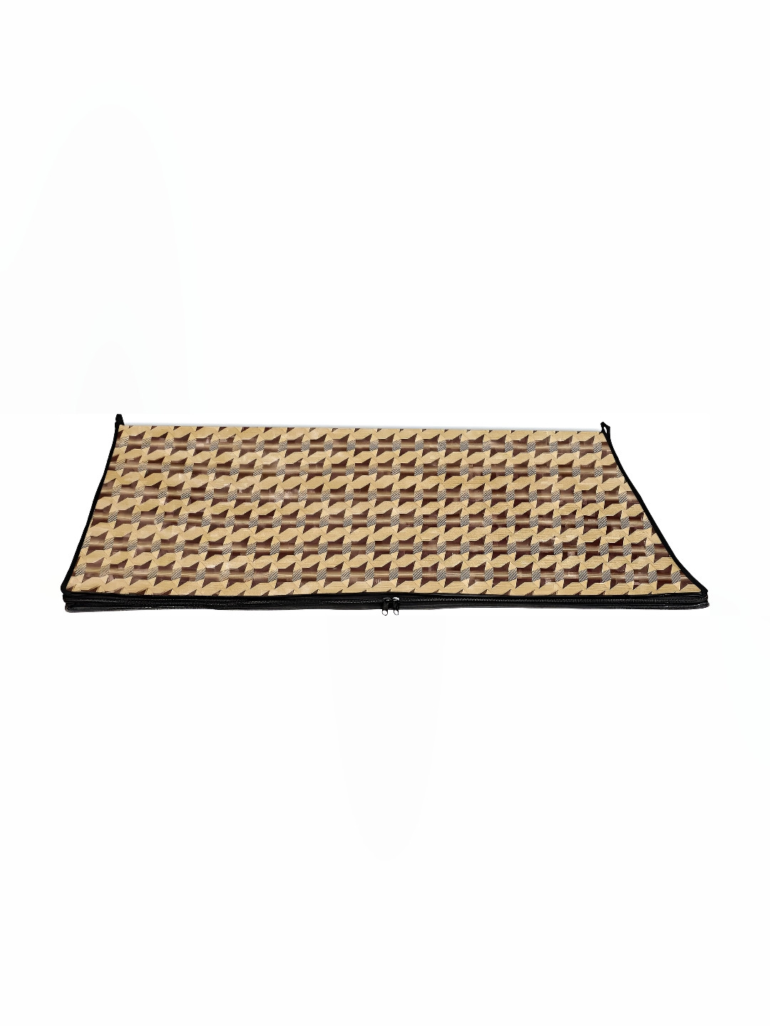 Stylista Beige & Black Printed Rectangle Zipper Floor Mat