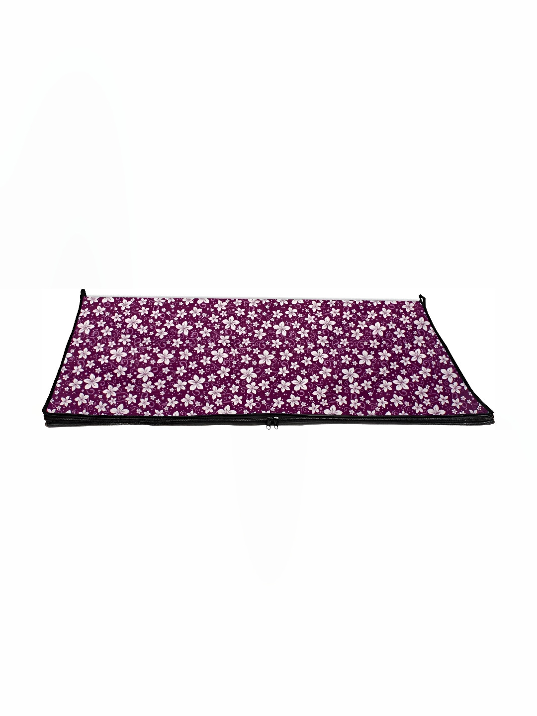 Stylista Purple & White Floral Rectangular Bed Server Mat with Zipper