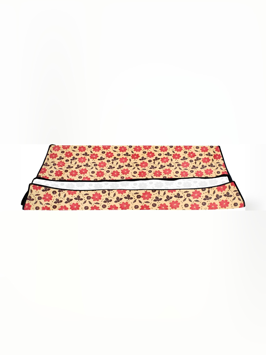 Stylista Yellow & Red Floral Printed Rectangle Zipper Floor Mat