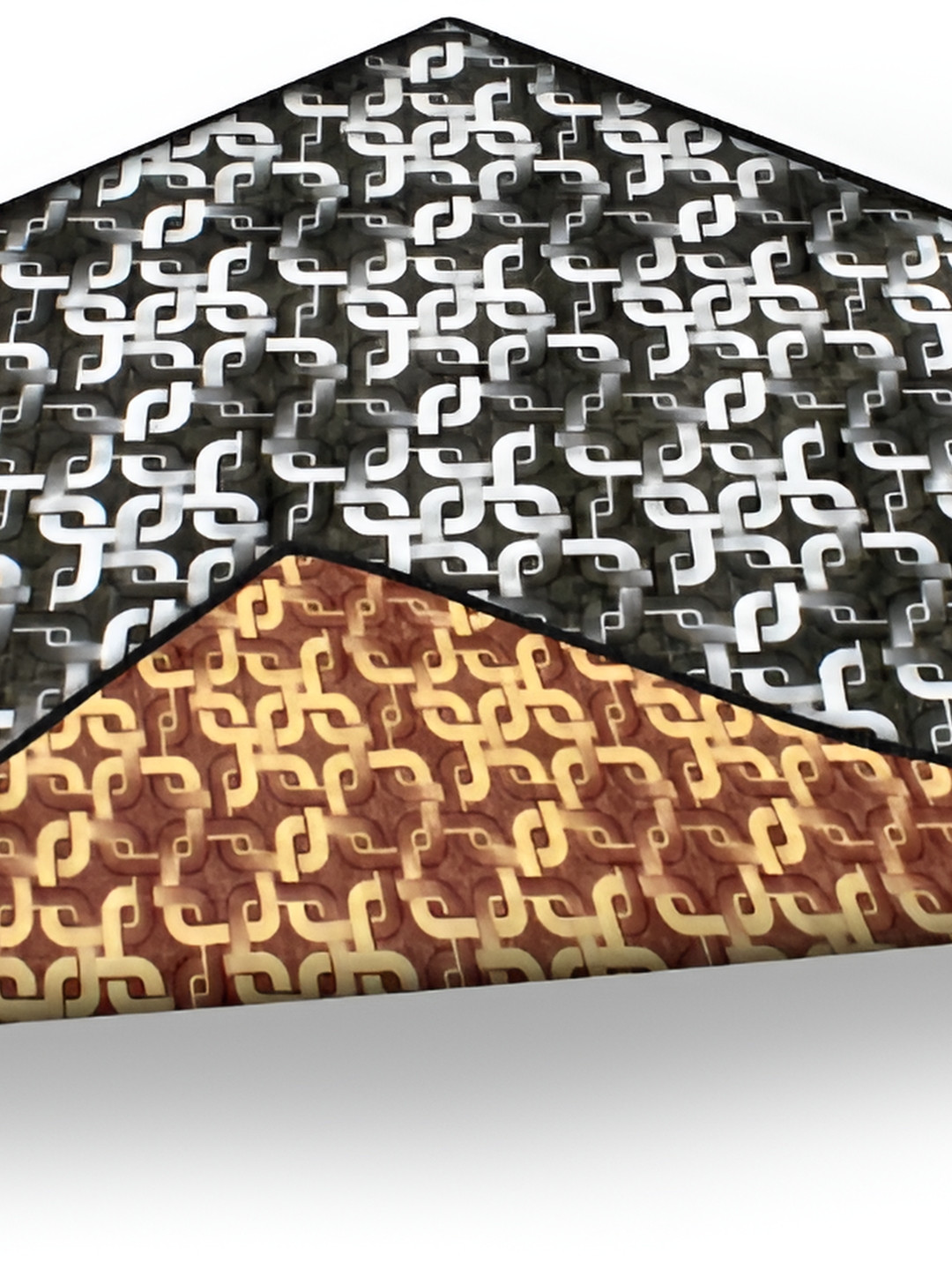Stylista Black & Brown Printed Rectangle Floor Mat