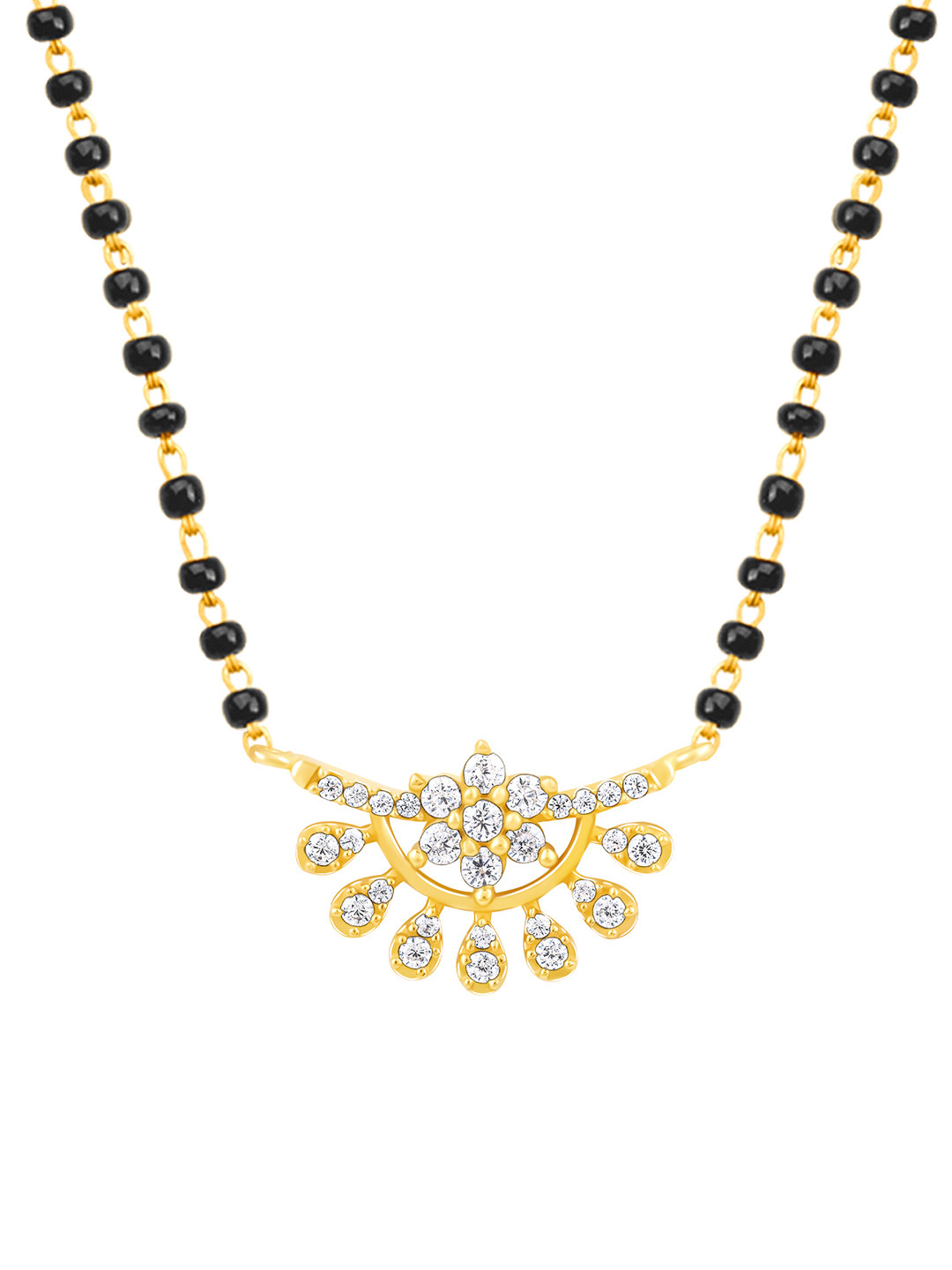 GIVA Gold-Plated 925 Sterling Silver Beaded Mangalsutra