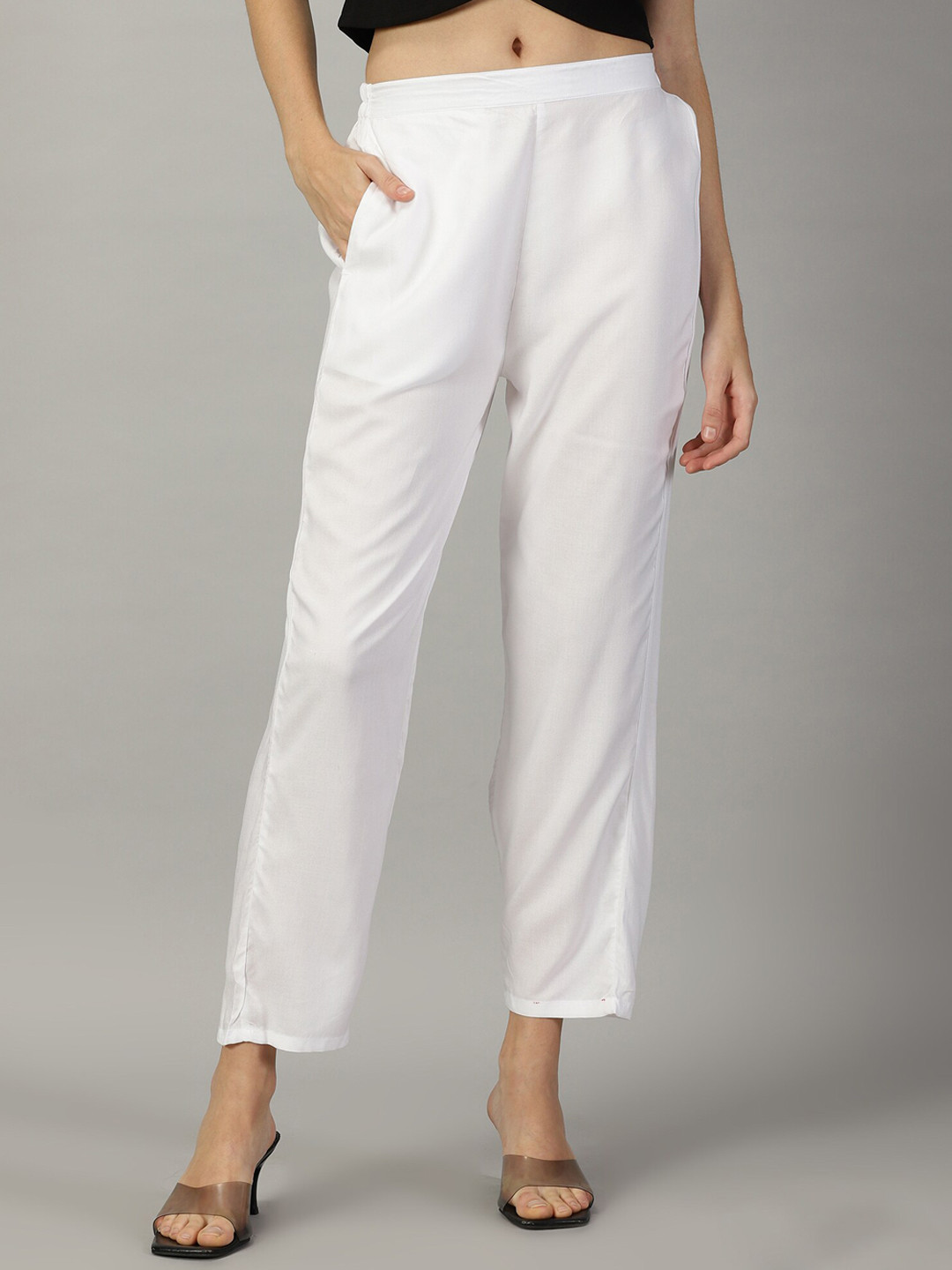 HAY Women Mid-Rise Relaxed Straight Leg Casual Trousers