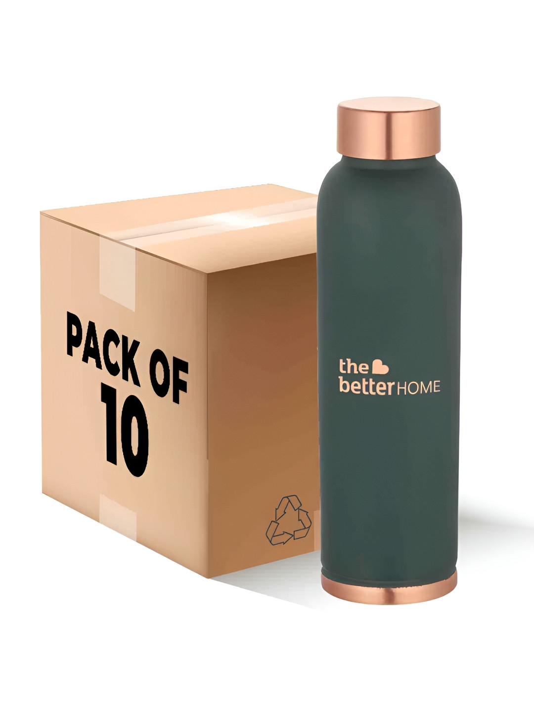 The Better Home Teal Brand Logo Copper Single Wall Vacuum Water Bottle - 1L