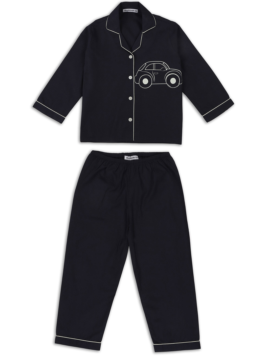 shopbloom Kids Glow In The Dark Graphic Printed Pure Cotton Night Suit