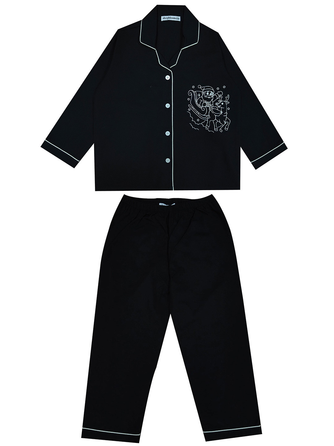 shopbloom Kids Glow In The Dark Printed Long Sleeves Pure Cotton Night suit