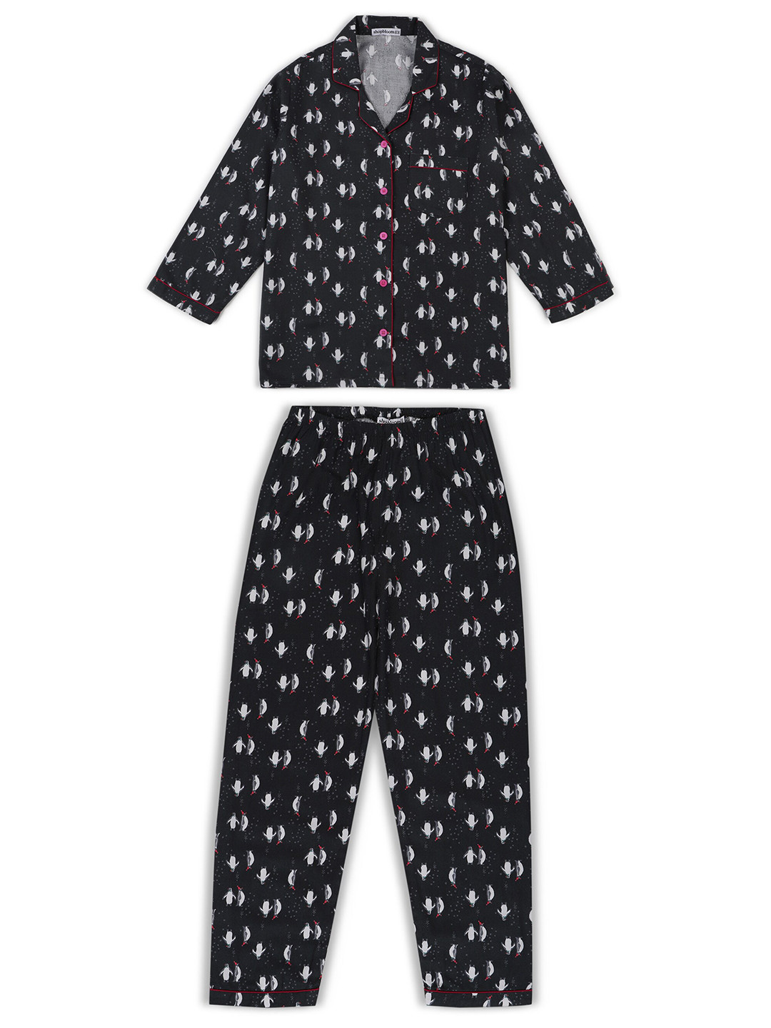 shopbloom Kids Geometric Printed Pure Cotton Night Suit