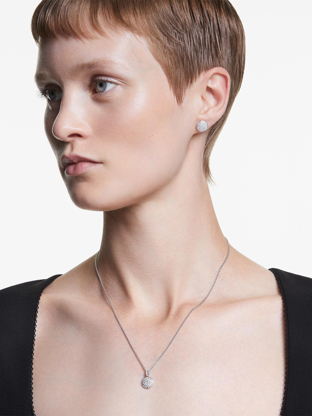 Swarovski White Rhodium Plated Sublima Set