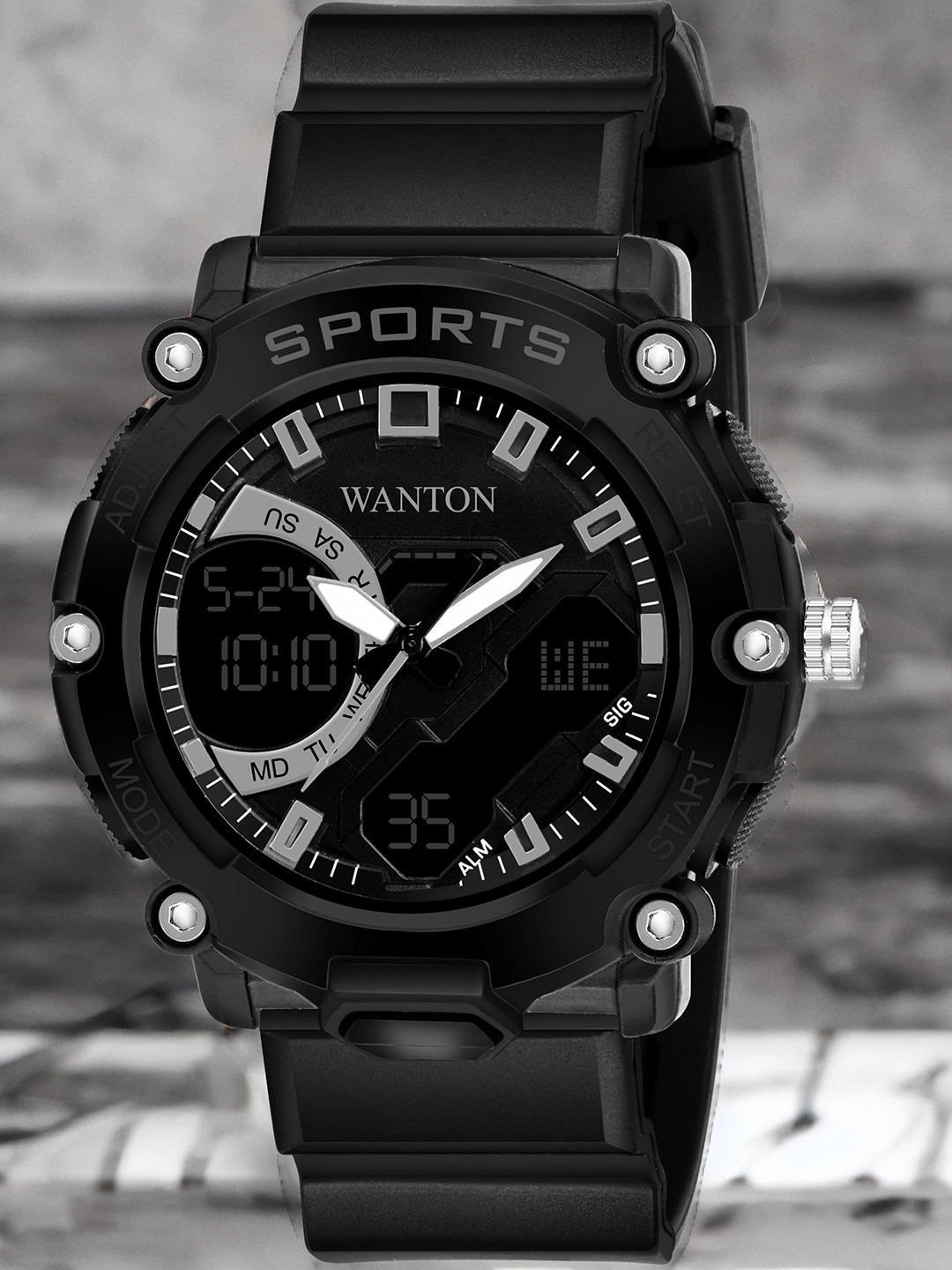 WANTON Men Straps Analogue Multi Function Watch 1258 Black