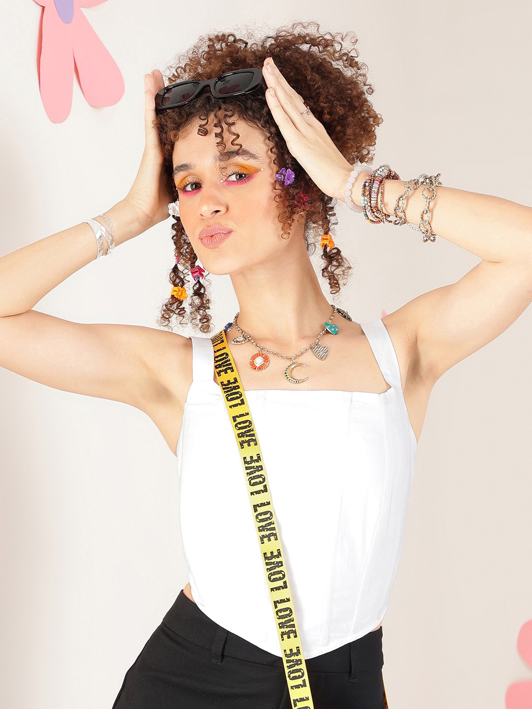 Fuchsia  Cotton Styled Back Crop Top