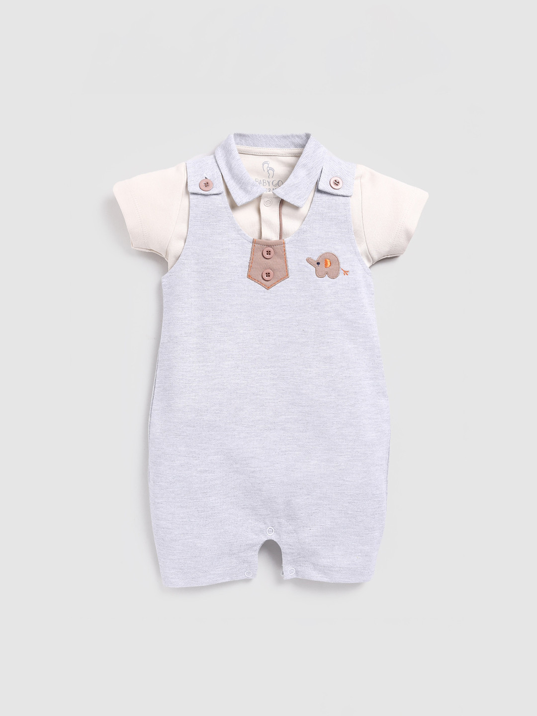 BABY GO Infant Boys Slim Fit Cotton Dungaree With T-Shirt