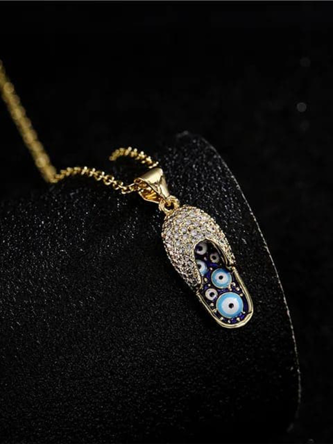 KRYSTALZ Gold-Plated Slippers Shape Pendant  with Chains