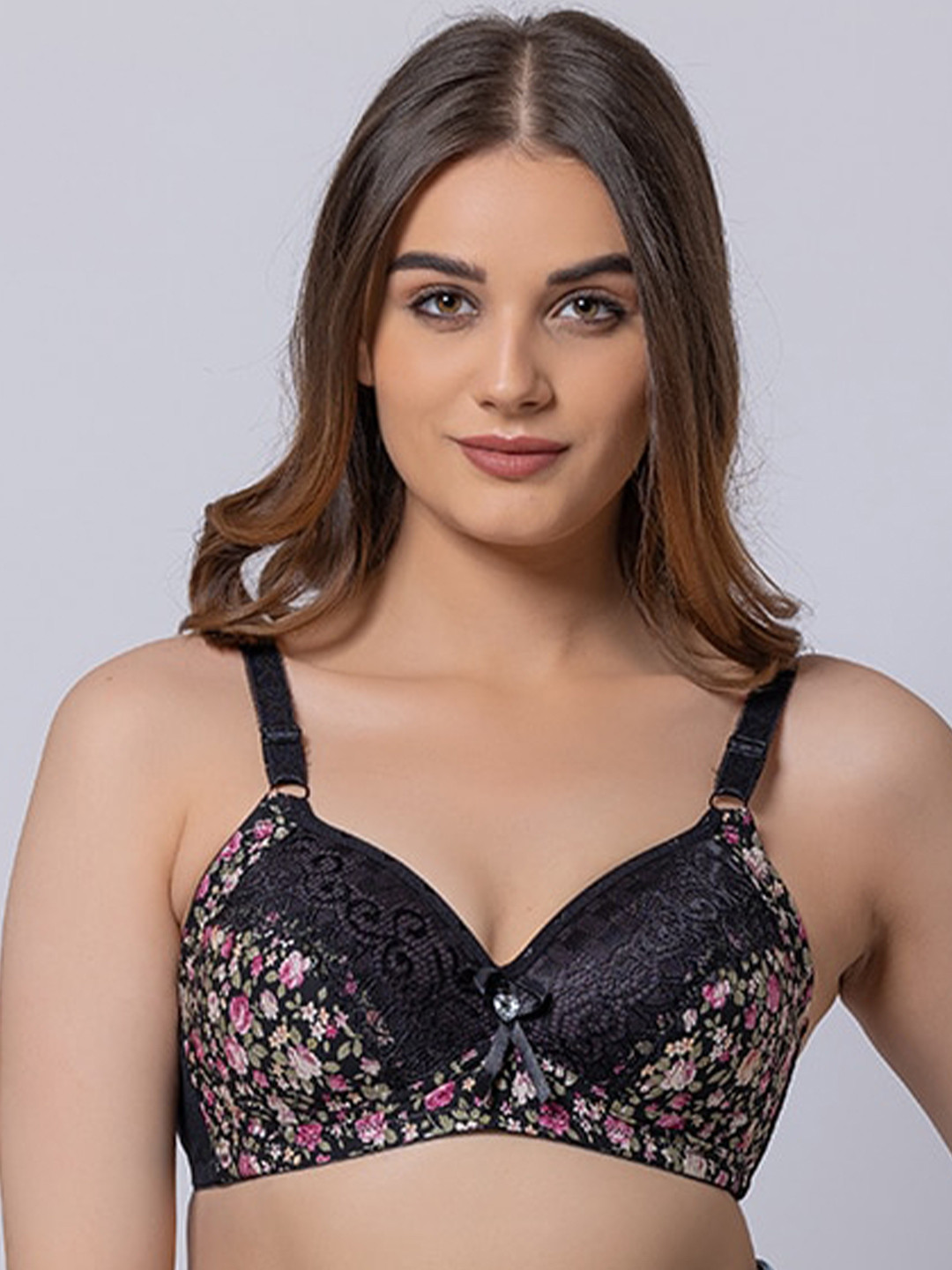 BOLD & BAE Floral Full Coverage Lightly Padded Cotton Everyday Bra With All Day Comfort