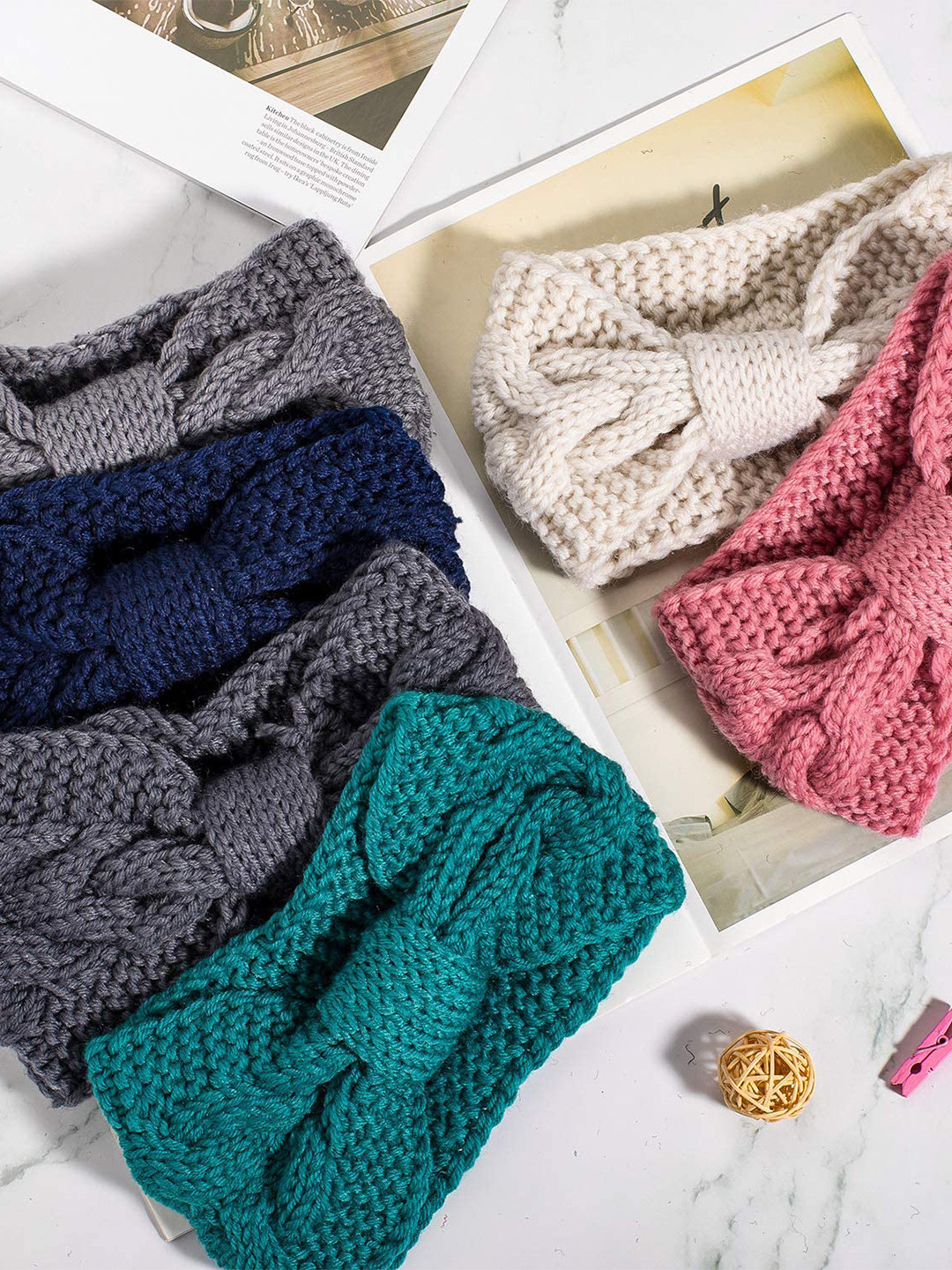 CHRONEX  Knitted Assorted Colors Self Design Winter Headband