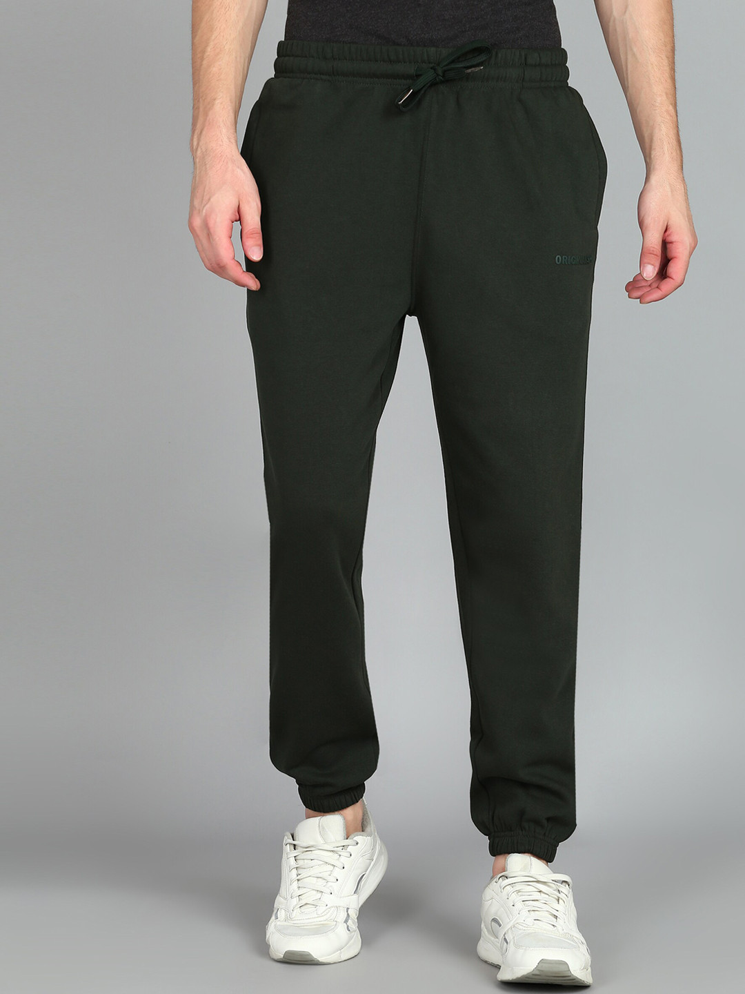 Alan Jones Men Regular Fit Solid Fleece Joggers Track Pants