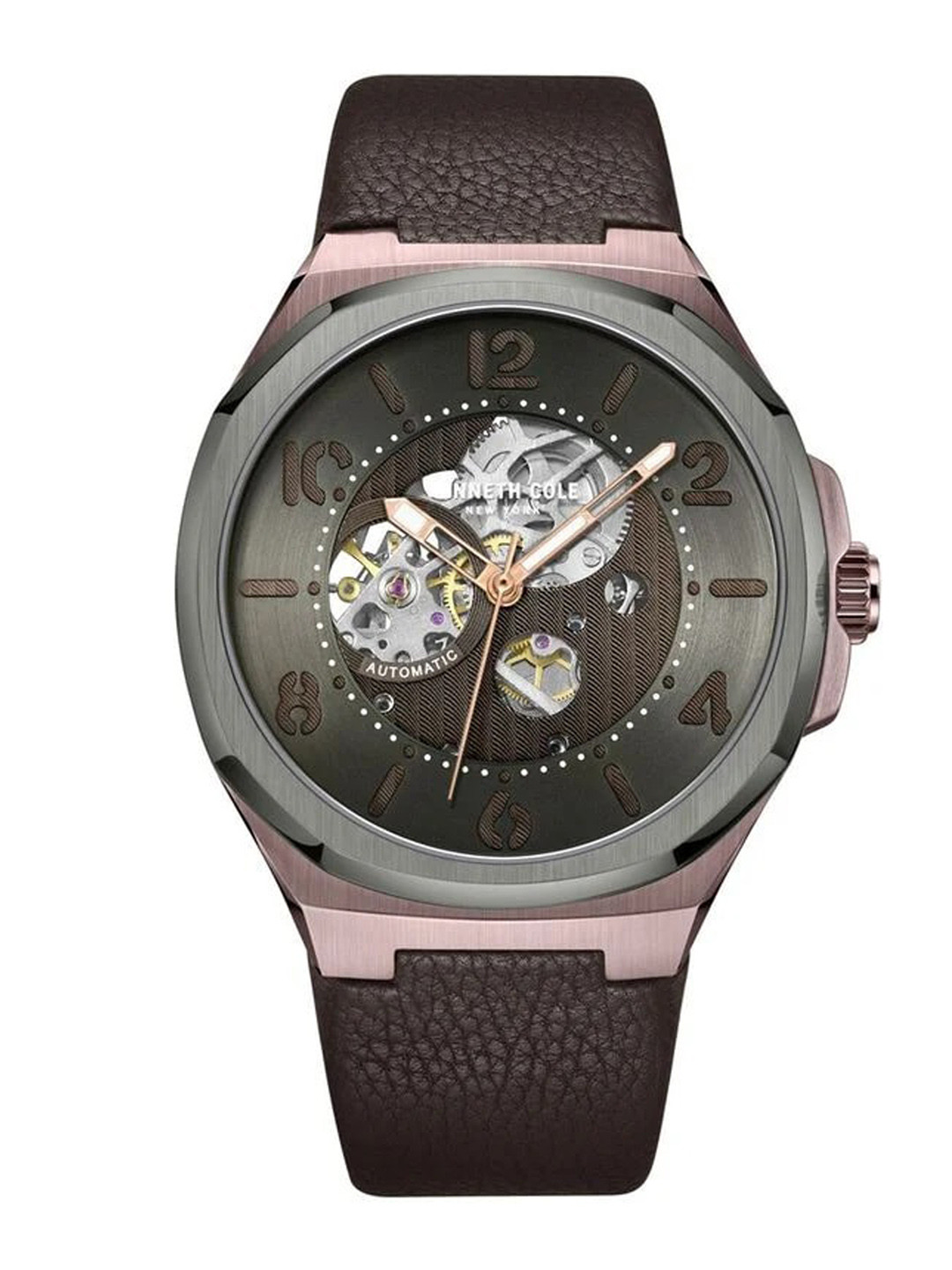 Kenneth Cole Men Leather Straps Analogue Automatic Motion Watch KCWGE2233103MN