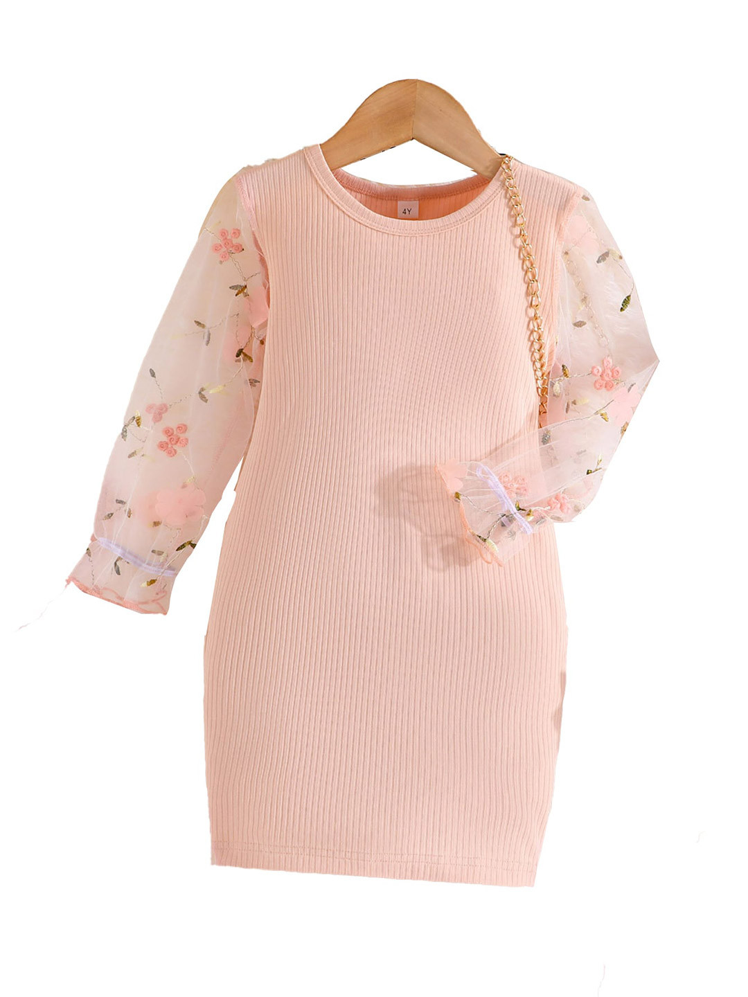 StyleCast Girls Pink Ribbed Sheath Dress
