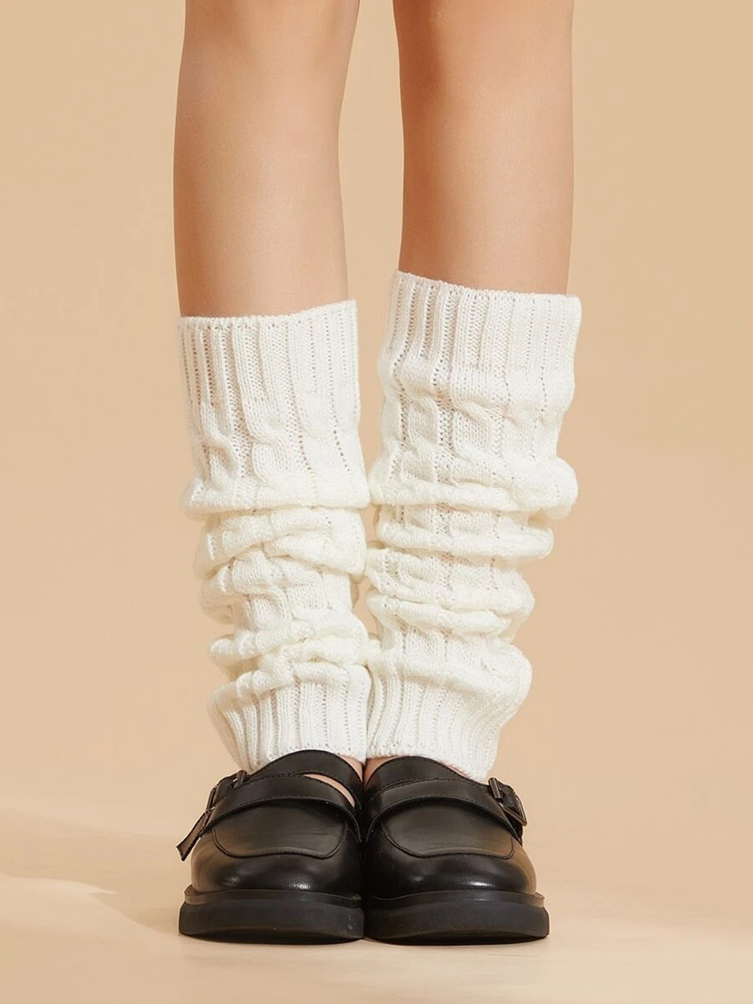 Alexvyan Women Self Design Above Knee Winter Woolen Leg Warmer Socks