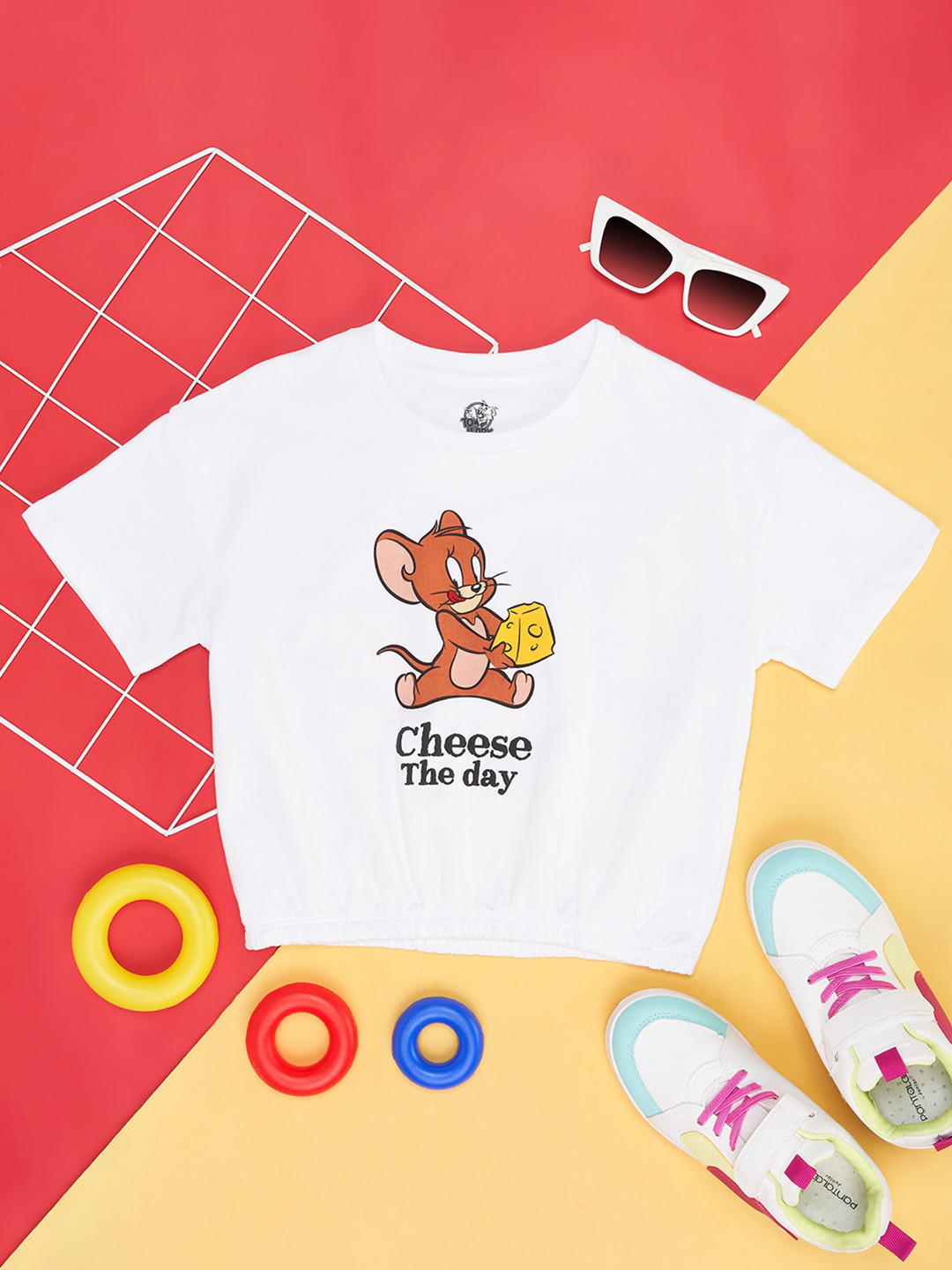 Pantaloons Junior Girls Printed Round Neck Cotton T-shirt
