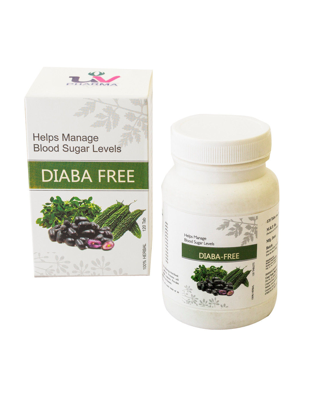 UV PHARMA Diaba Free Tablets - 120 Tablets