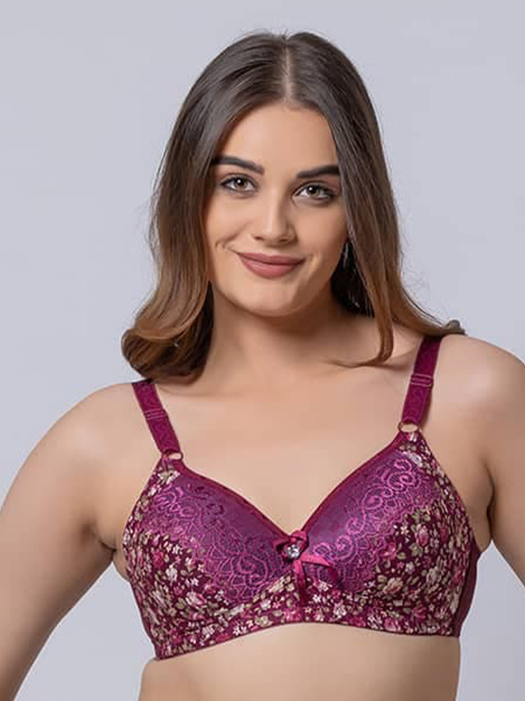 BOLD & BAE Floral Printed Full Coverage Cotton Everyday Bra with All Day Comfort